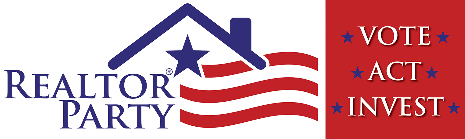 REALTOR&reg; Party Logo & 'Vote Act Invest' Slogan